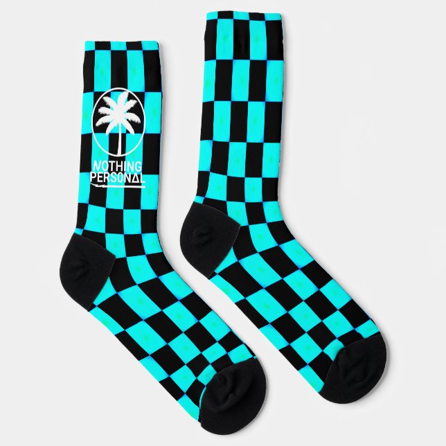 Nothing Personal - Chequered Gradient Crew Socks (Right)