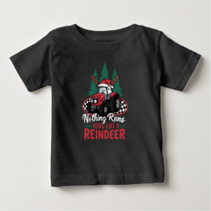 Nothing Runs Like A Reindeer Christmas Tractor  Baby T-Shirt