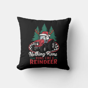 Nothing Runs Like A Reindeer Christmas Tractor  Cushion