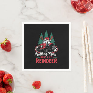 Nothing Runs Like A Reindeer Christmas Tractor Napkin