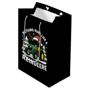 Nothing Runs Like A Reindeere Christmas Tractor  Medium Gift Bag