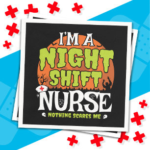 Nothing Scares Funny Halloween Night Shift Nurse Napkin
