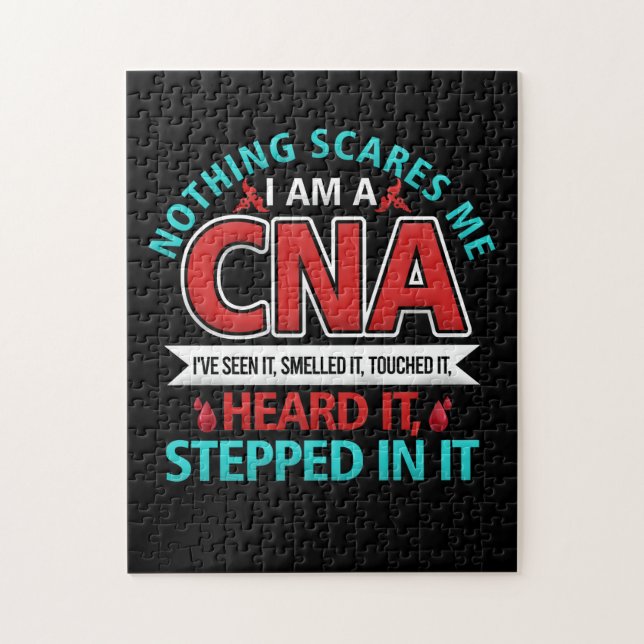 Nothing Scares Me CNA Nurse Job Lover Gift CNA Jigsaw Puzzle (Vertical)