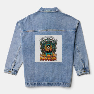 Nothing Scares Me Nurse Halloween Skull Syringe St Denim Jacket