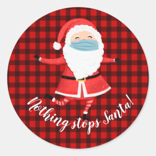 nothing stops santa gift wrap sticker
