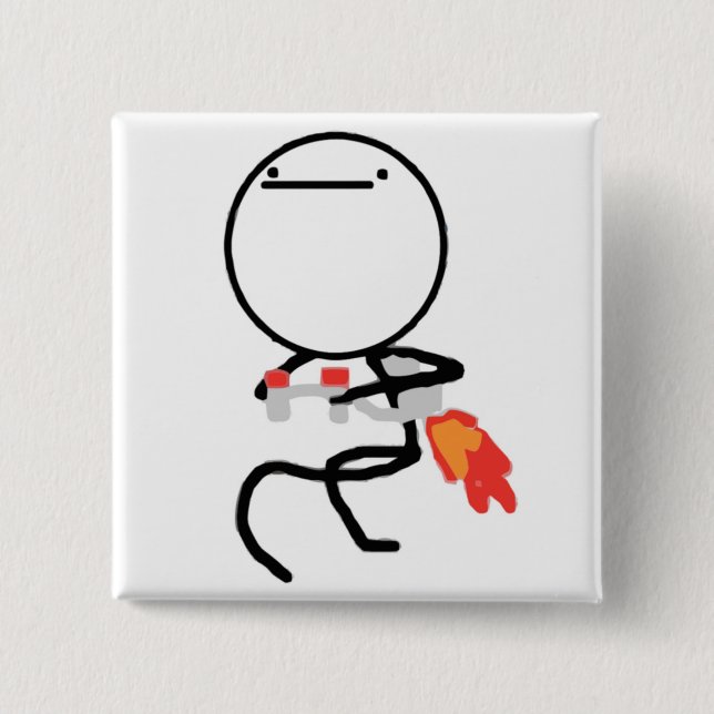 Nothing To Do Here Rage Face Meme 15 Cm Square Badge (Front)