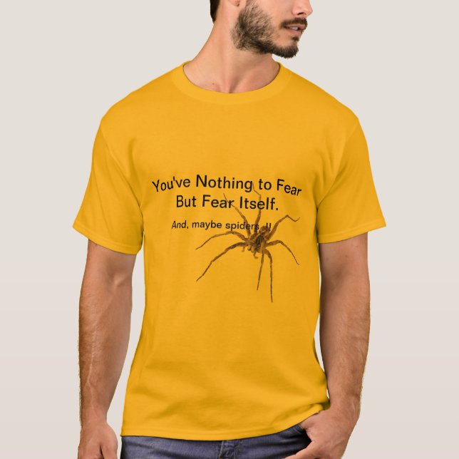 nothing to Fear but fear Itself and spiders funny T-Shirt (Front)