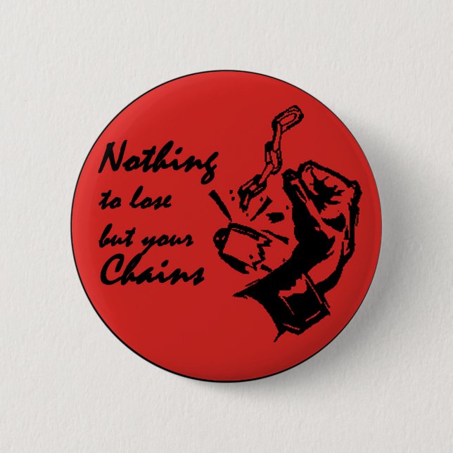 Nothing to lose but your chains 6 cm round badge (Front)