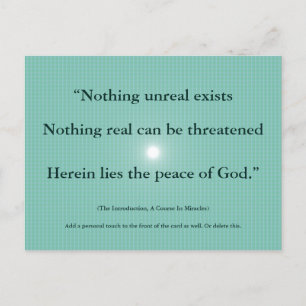 Nothing unreal exists Non duality ACIM Card