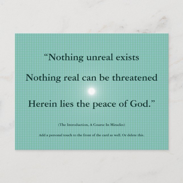 Nothing unreal exists Non duality ACIM Card (Front)