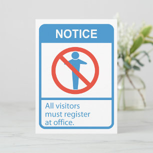Notice All Visitors Invitation