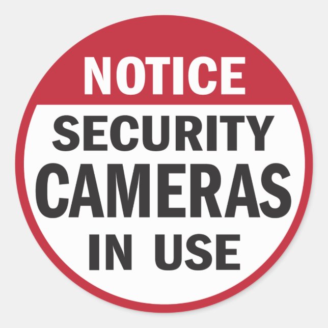 Notice: Security Cameras in Use sticker (Front)