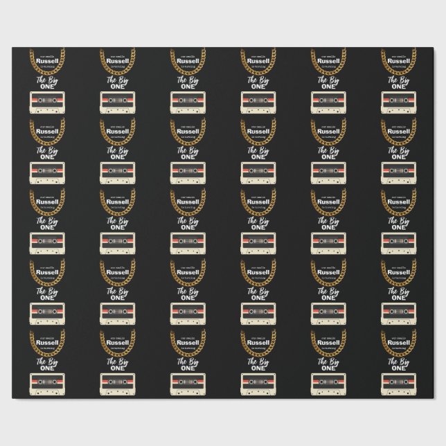 Notorious One 1st Birthday Black  Wrapping Paper (Seam)