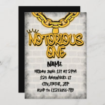 Notorious One 1st Birthday Invitation 