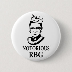 Notorious RBG BLACK - Ruth Bader Ginsburg 6 Cm Round Badge