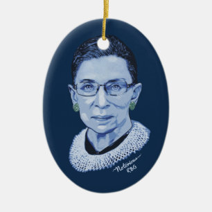 Notorious RBG II Ceramic Tree Decoration