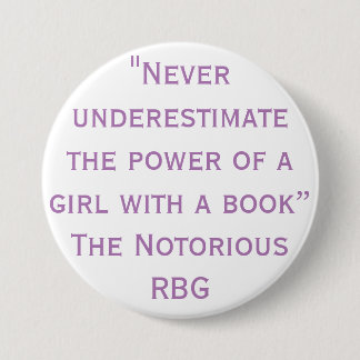 Notorious RBG Never Underestimate Quote 7.5 Cm Round Badge