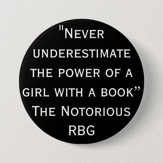 Notorious RBG Never Underestimate Quote 7.5 Cm Round Badge (Front)