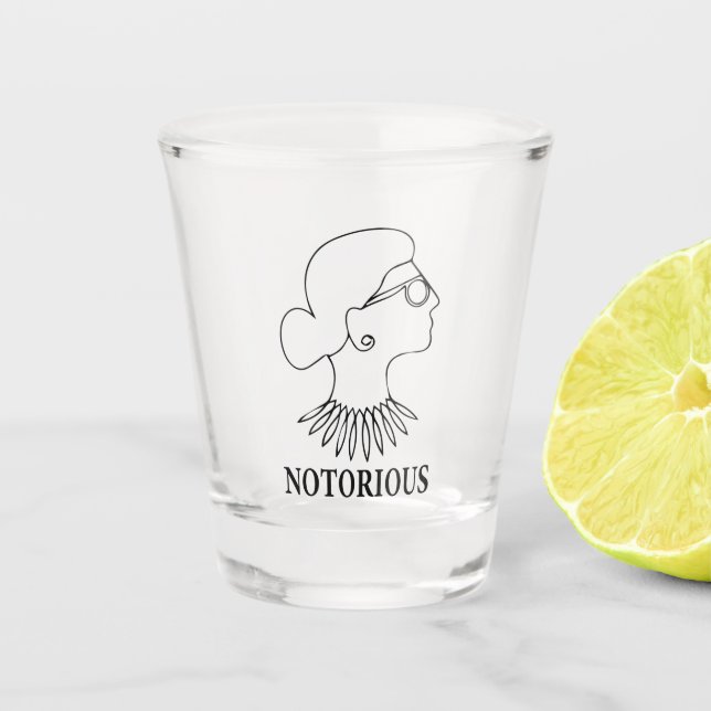 Notorious RBG, Ruth Bader Ginsburg Drawing Shot Glass (Front)