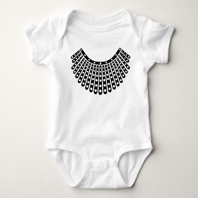 Notorious RBG, Ruth Bader Ginsburg, RBG Collar Baby Bodysuit (Front)