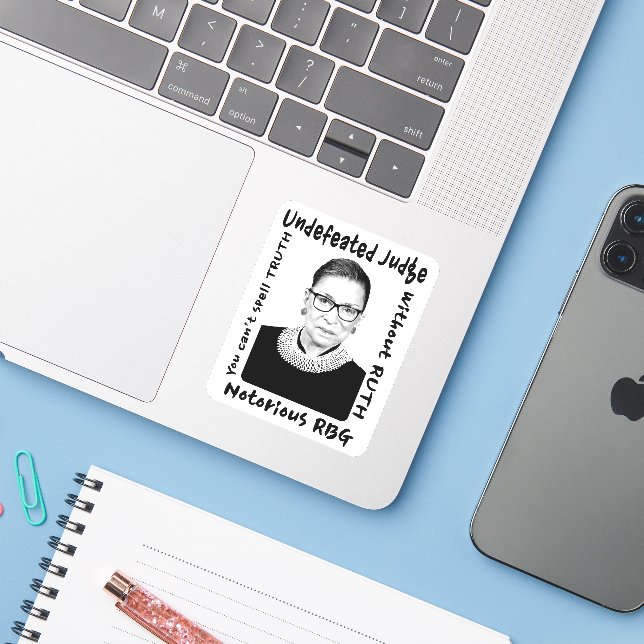 Notorious RBG Undefeated Judge  (Laptop w/ iPhone)
