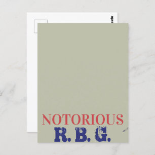 Notorious RGB Ruth Bader Ginsburg Liberal Feminist Postcard