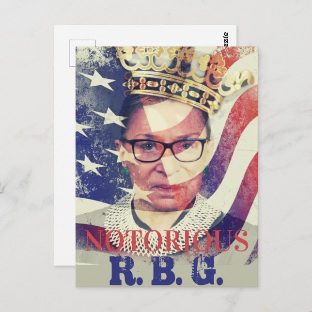 Notorious RGB Ruth Bader Ginsburg Liberal Feminist Postcard (Front/Back)