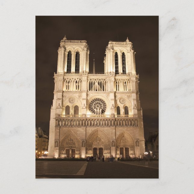 Notre Dame at night Postcard (Front)
