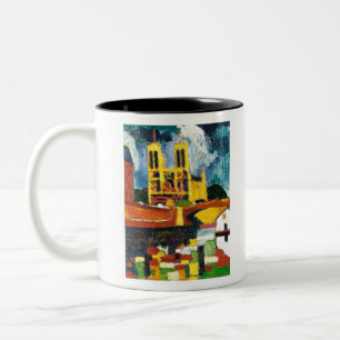 Notre Dame by Henry Lyman Sayen Two-Tone Coffee Mug