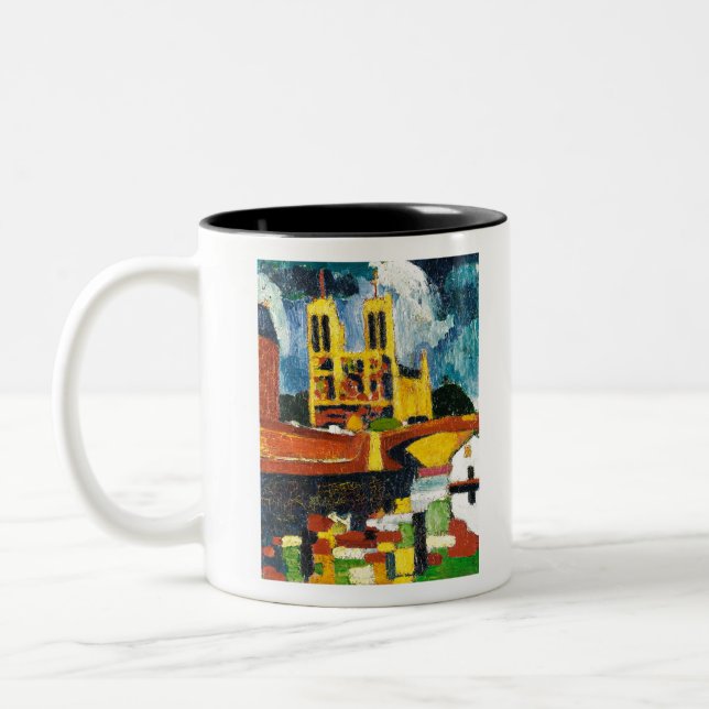 Notre Dame by Henry Lyman Sayen Two-Tone Coffee Mug (Left)