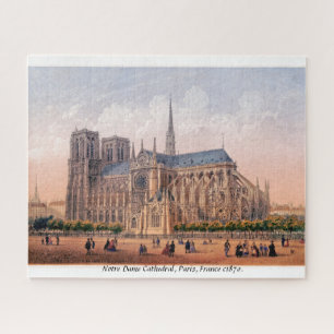 Notre Dame Cathedral c1870 Paris, France Jigsaw Puzzle