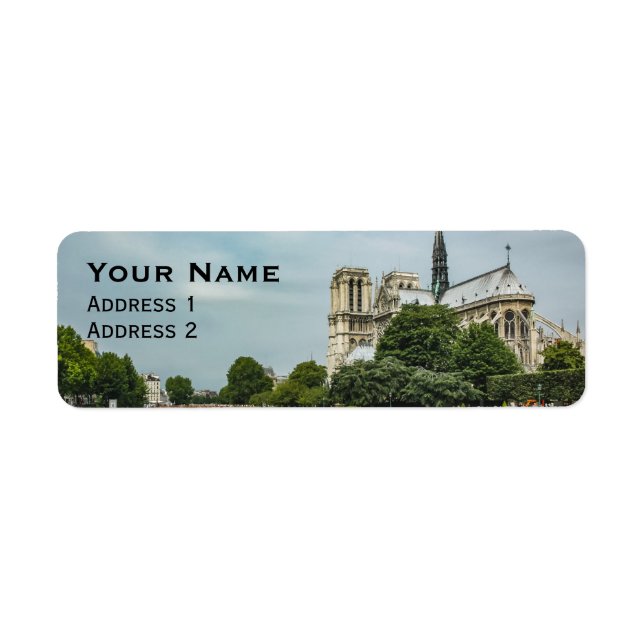 Notre Dame Cathedral in Paris Return Address Label (Front)