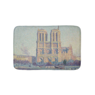 Notre Dame Cathedral Paris France Classic Painting Bath Mat