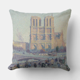 Notre Dame Cathedral Paris France Classic Painting Cushion