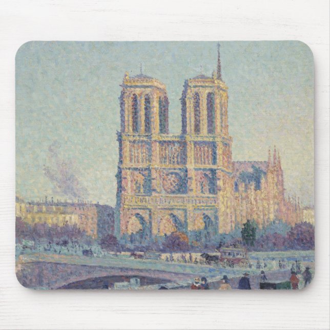 Notre Dame Cathedral Paris France Classic Painting Mouse Pad (Front)