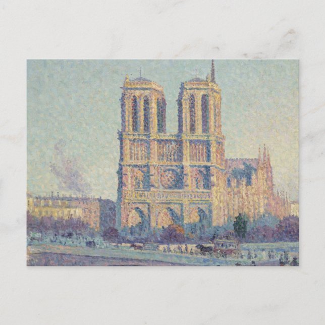 Notre Dame Cathedral Paris France Classic Painting Postcard (Front)
