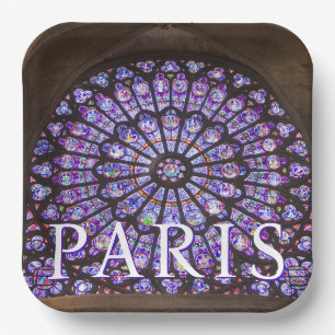 Notre Dame Cathedral Paris, France Paper Plate
