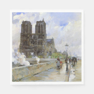 Notre Dame Cathedral (Paris, France) (Vintage Art) Napkin