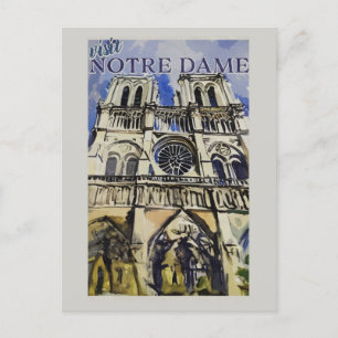 Notre Dame Cathedral Paris France Vintage Postcard