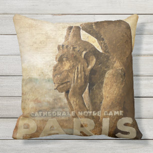 Notre Dame Cathedral Paris, le Stryga Chimera Outdoor Cushion