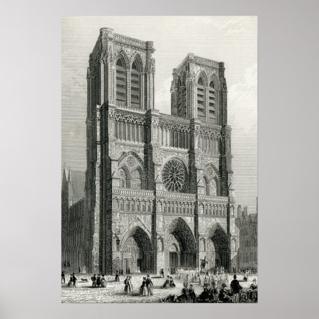 Notre Dame Cathedral, Paris Poster (Front)