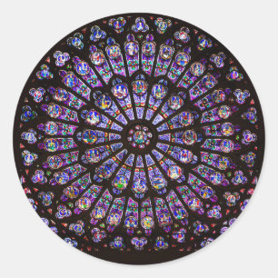 Notre Dame Cathedral Paris Rose Window Classic Round Sticker