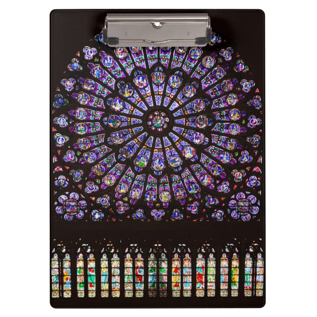 Notre Dame Cathedral Paris Rose Window Clipboard (Front)