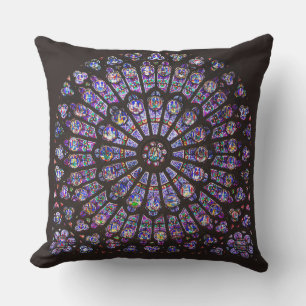 Notre Dame Cathedral Paris Rose Window Cushion