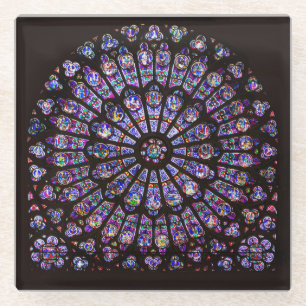 Notre Dame Cathedral Paris Rose Window Glass Coaster