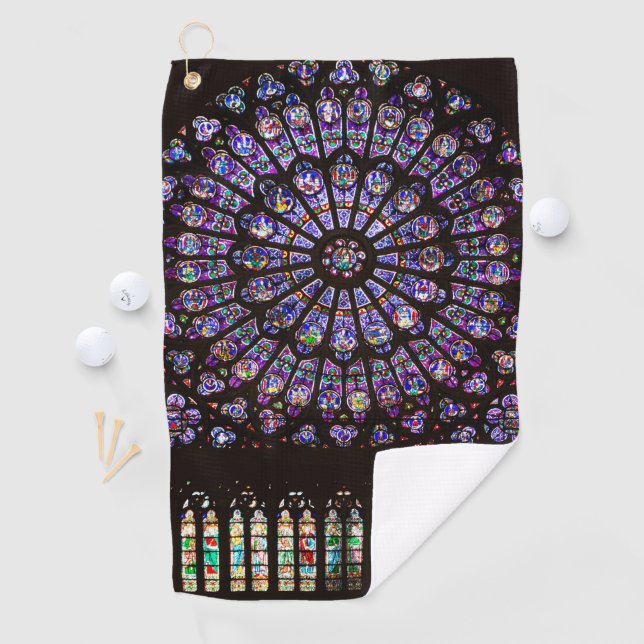 Notre Dame Cathedral Paris Rose Window Golf Towel (InSitu)