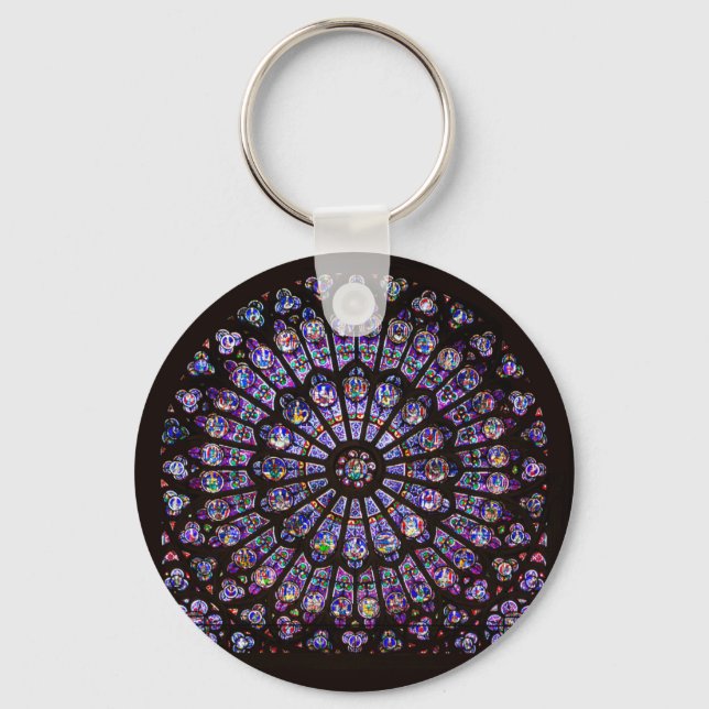 Notre Dame Cathedral Paris Rose Window Key Ring (Front)