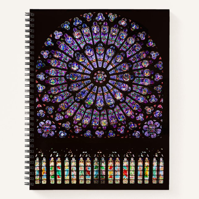Notre Dame Cathedral Paris Rose Window Notebook (Front)