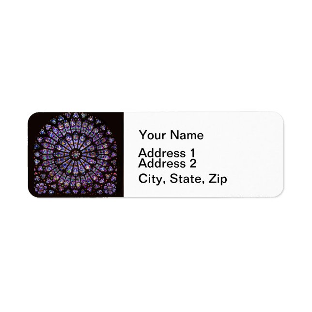 Notre Dame Cathedral Paris Rose Window Return Address Label (Front)