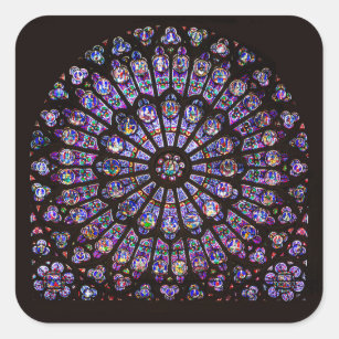 Notre Dame Cathedral Paris Rose Window Square Sticker